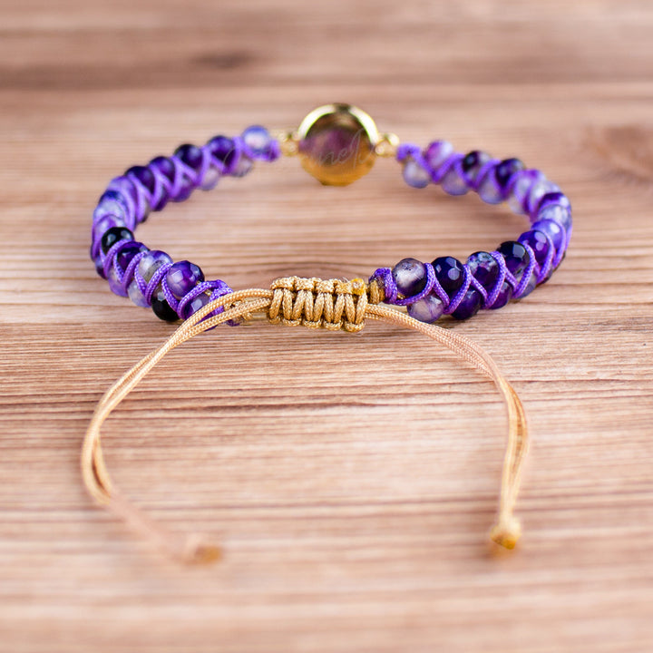 Olivenorma Purple Agate Woven Women's Bracelet