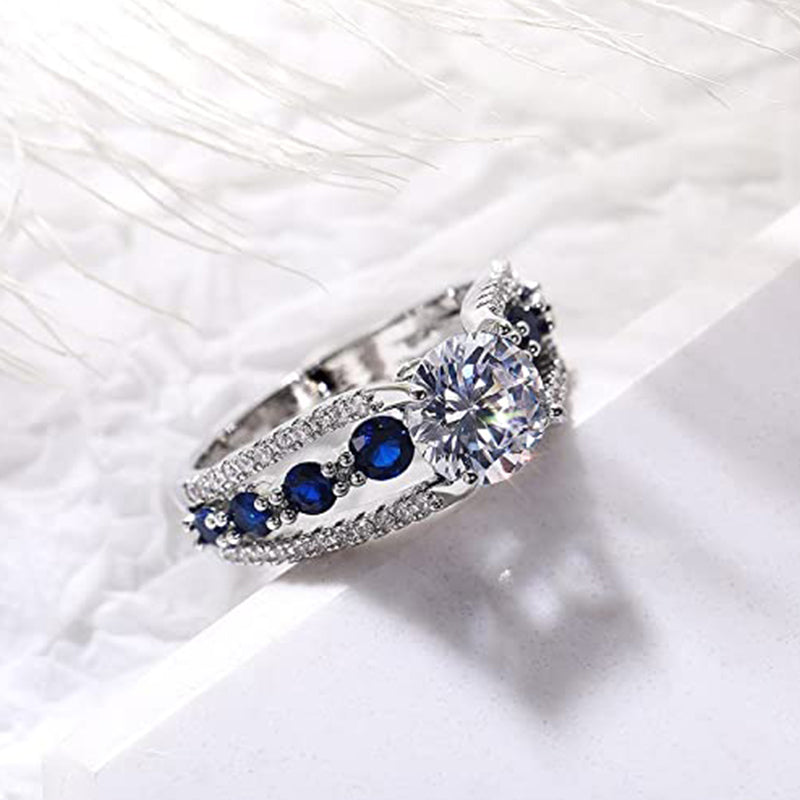 FREE Today: Creative Hollow Sapphire Blue Zircon Ring - image 2