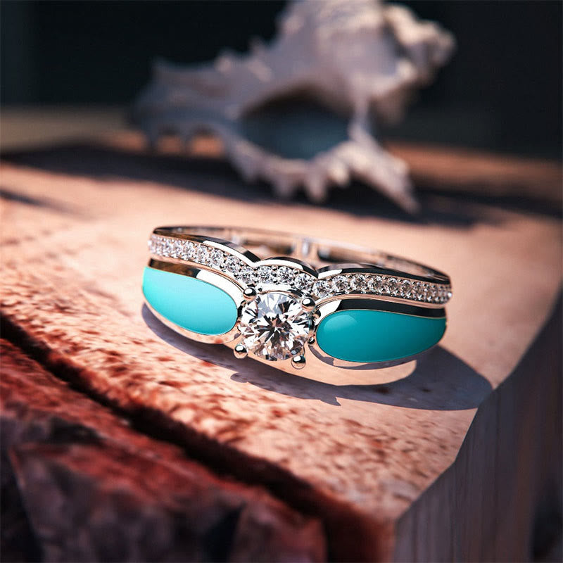 FREE Today: Blue Lagoon Turquoise 2 Piece Ring - 11 - image 0