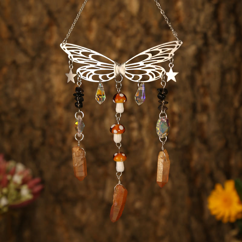 Olivenorma Crystal Butterfly Wings Sunshine Catcher Wind Chime