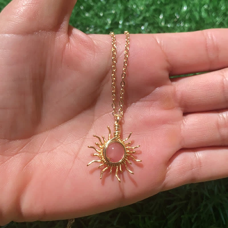 Olivenorma "Catch the sun's rays" - Wire Wrapped Sun Necklace - image 1