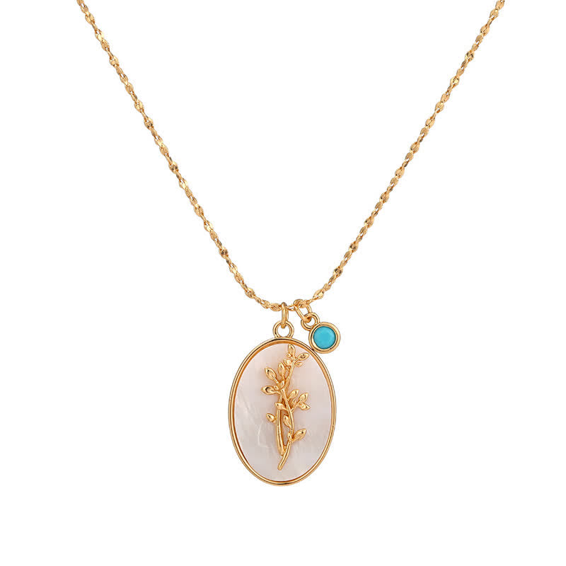 Olivenorma Birth Stone With Birth Flower Necklace - Dec - Pointsettia - image 12