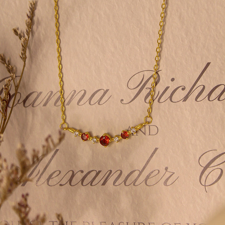 Olivenorma "Symbol of Independence" Garnet Diamond Necklace