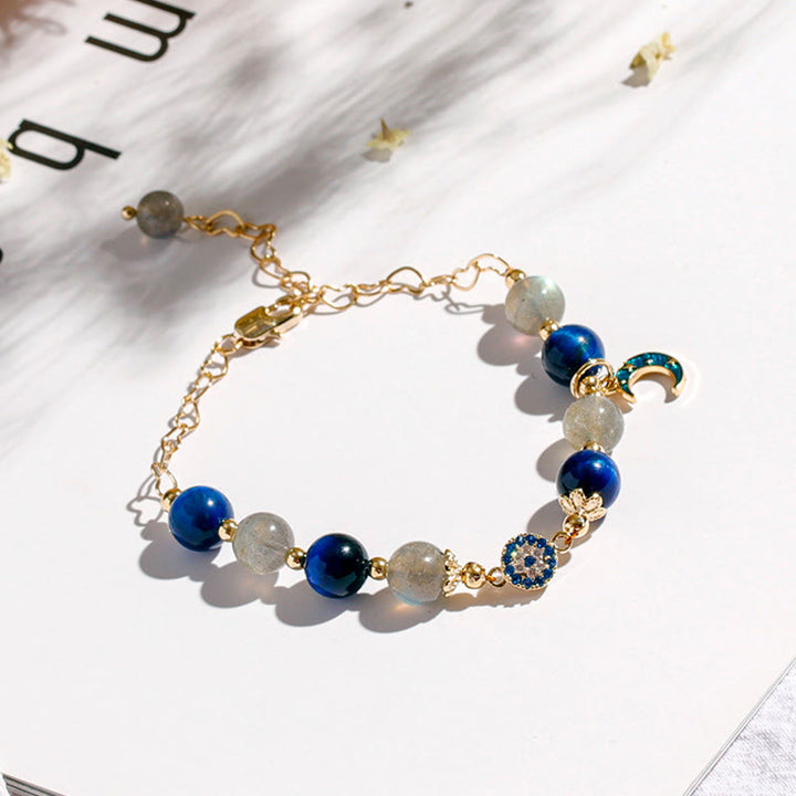 Olivenorma Moonstone Sapphire Evil Eye Bracelet