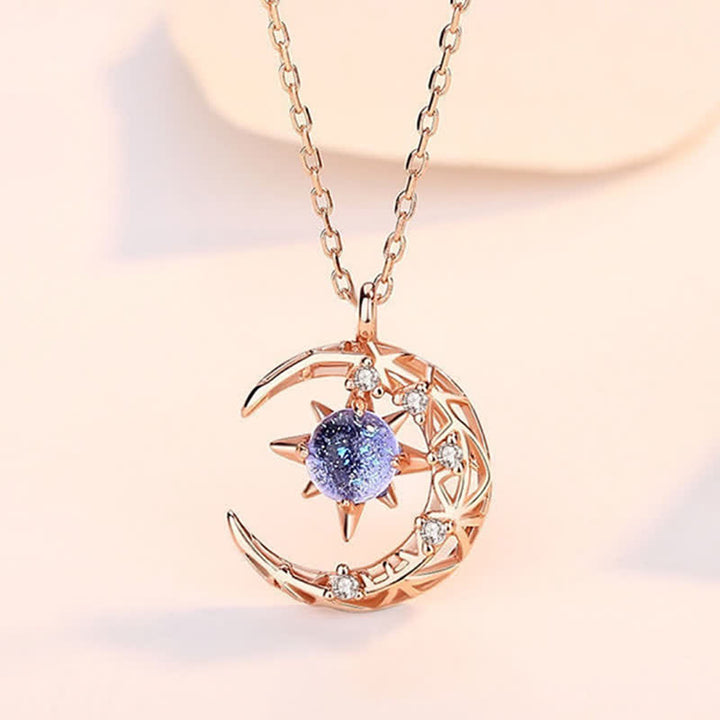 Olivenorma Celestial Dainty Moon Moonstone Necklace