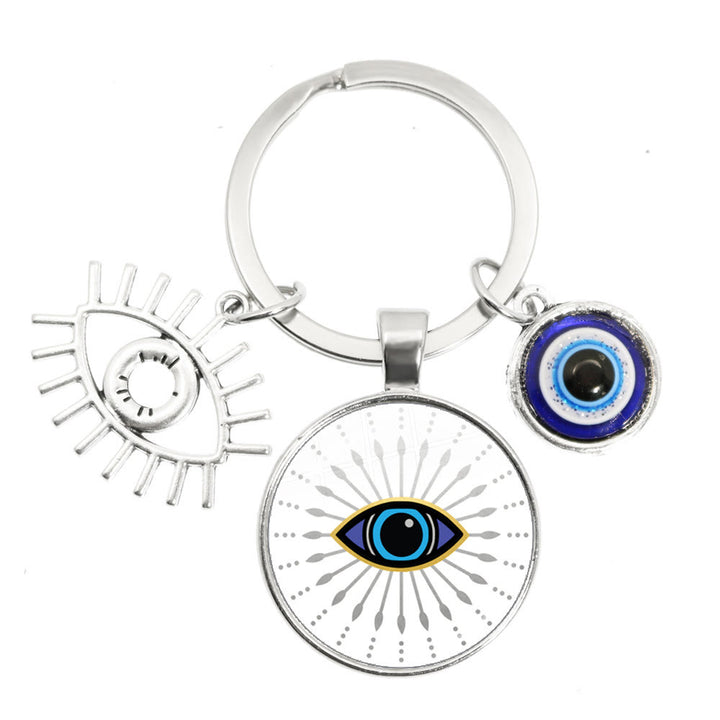 Olivenorma Blue Evil Eye Hamsa Epoxy Keychain