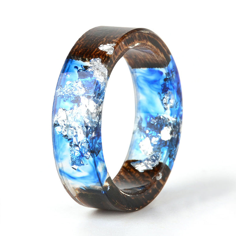 Olivenorma Intellectual & Optimistic - Handmade Wood Ring - Blue - 11 - image 23