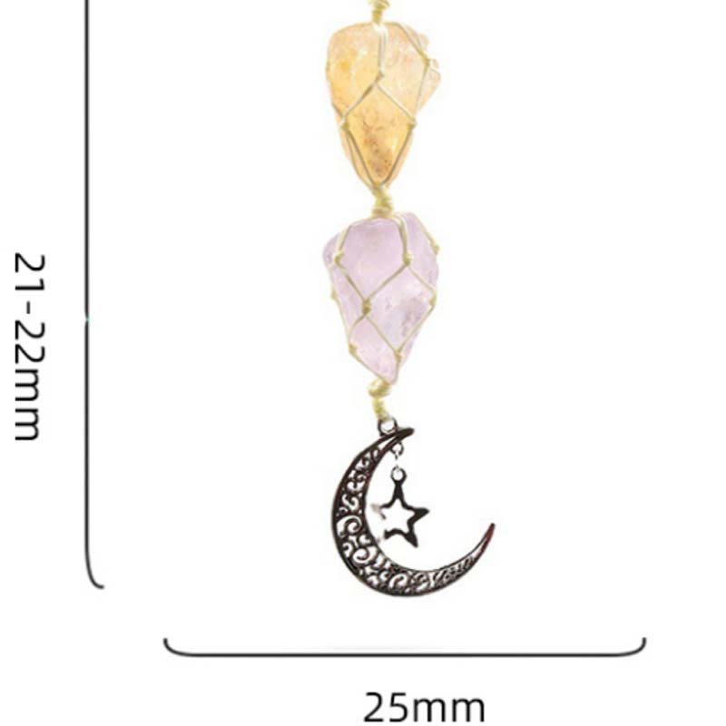 Natural Crystal Stone Moon&Star Symbol Wind Chime