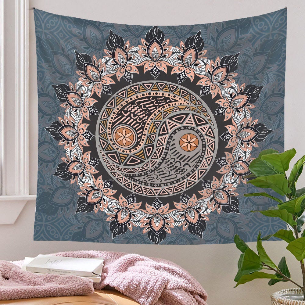 Olivenorma Bohemian Floral Qiankun Circle Pattern Tapestry