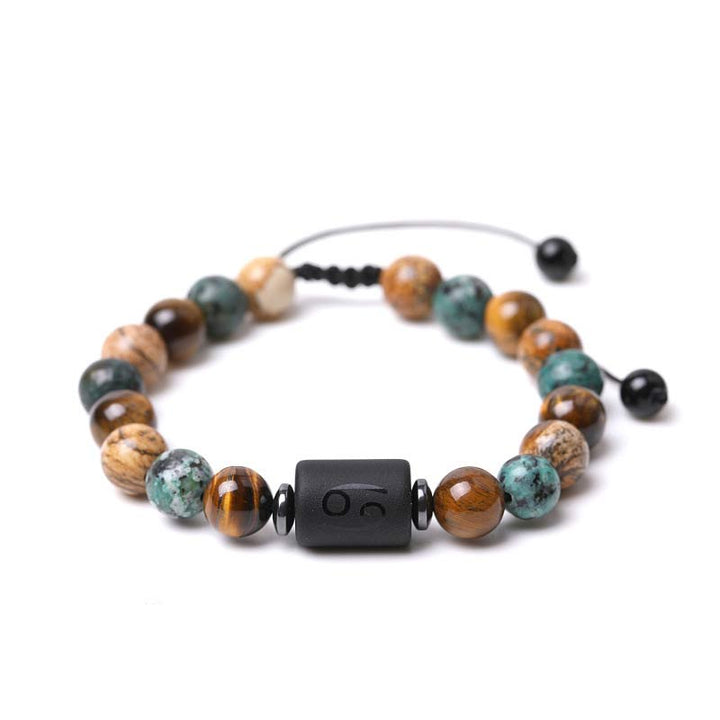 Tiger Eye Picture Jasper Zodiac Bracelet