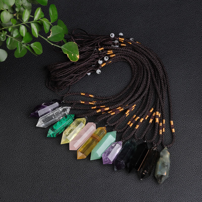 Olivenorma Natural Crystal Amethyst Healing Necklace