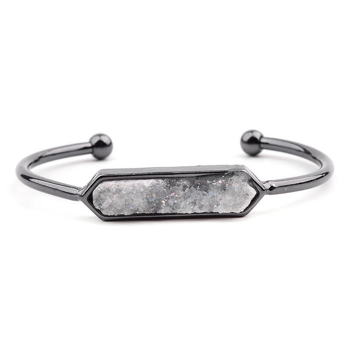 Olivenorma Natural Crystal Cluster Metal Copper Cuff Bracelet