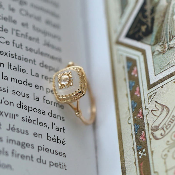 Olivenorma Square Clear Quartz Vintage Ring - image 7