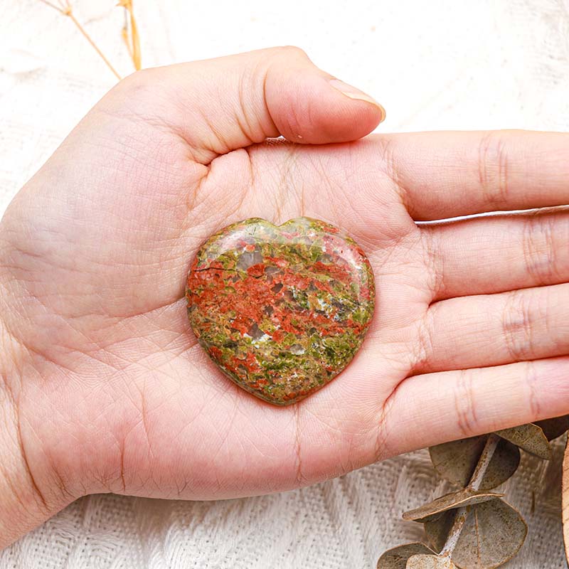 Olivenorma Unakite Heart Worry Stone - image 1
