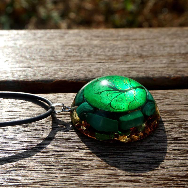 Olivenorma Natural Malachite Tree Of Life Necklace - Malachit - YES PLEASE $8 - image 1