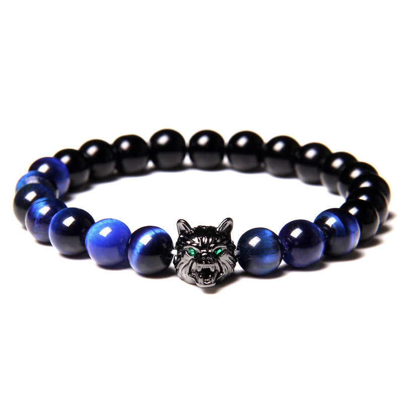 Olivenorma Night Blue Tiger Eye Wolf Bracelet - Night Blue Tiger Eye - image 1