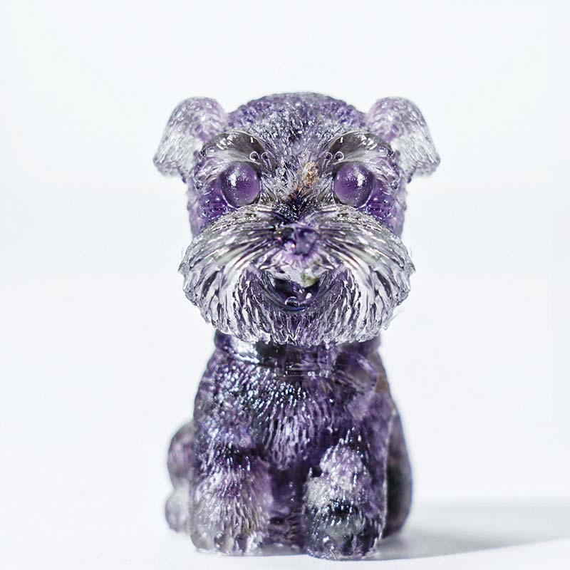 Olivenorma Natural Stone Puppy Decoration - Amethyst-Schnauzer - image 10