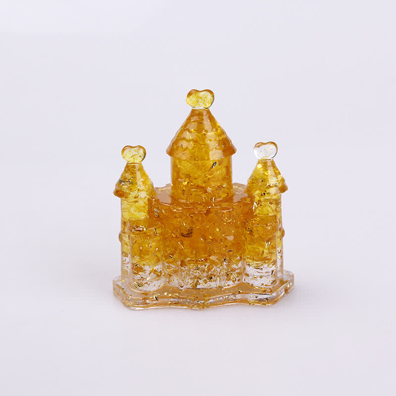 Olivenorma Natural Crystal Epoxy Castle Gemstone Decoration