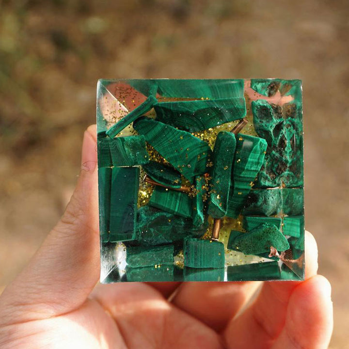 FREE Today: Sacred Heart Forest Malachite & Peridot Orgone Pyramid - image 6
