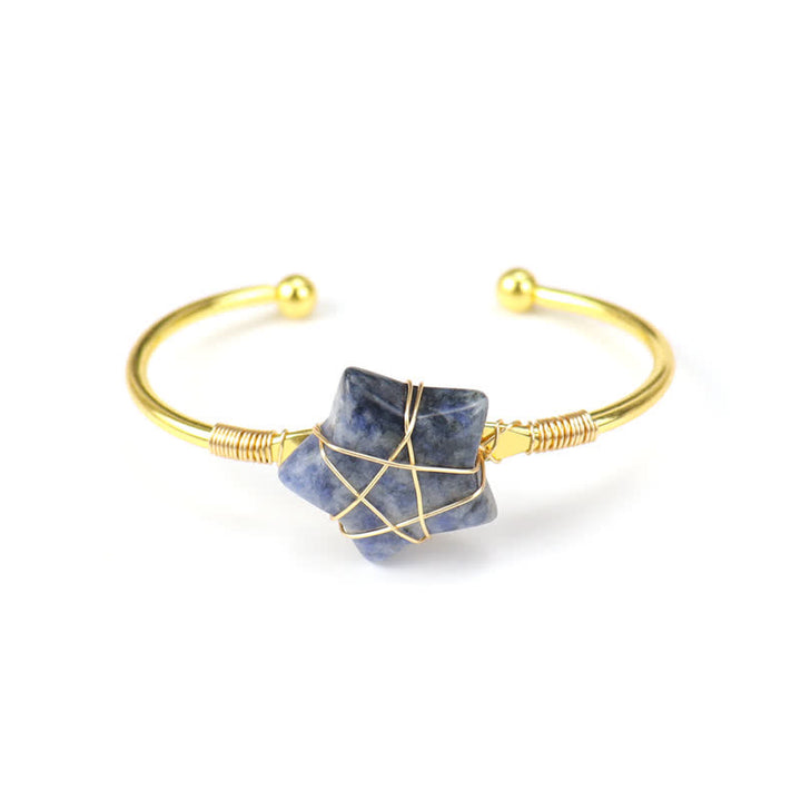 Olivenorma Gold Wire Wrapped Star Shape Gemstone Bracelet