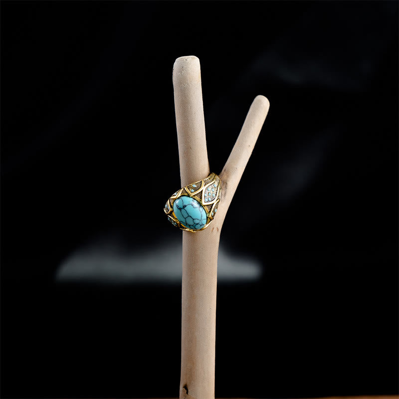 Olivenorma Light Luxury Vintage Turquoise Ring
