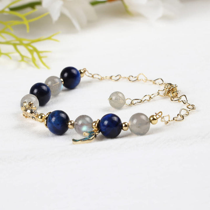 Olivenorma Moonstone Sapphire Evil Eye Bracelet