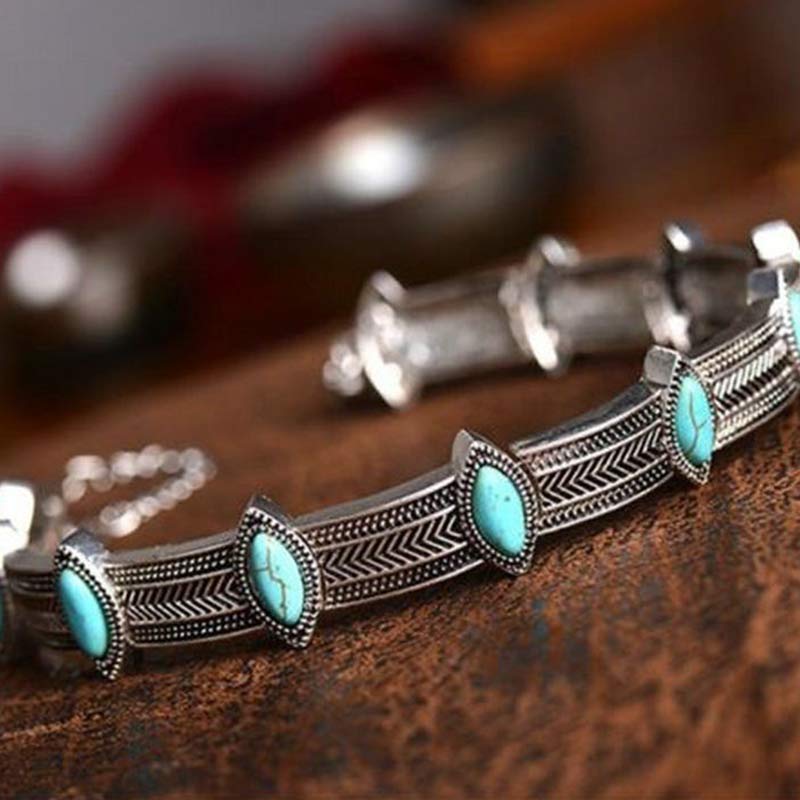 Retro Style Turquoise Ethnic Collar Choker Necklace - image 2