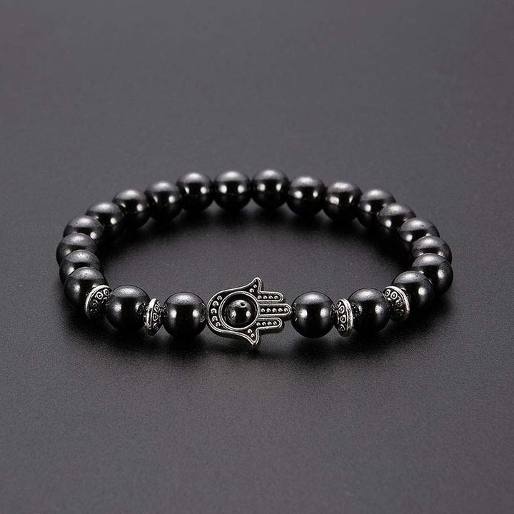Obsidian With Hamsa Protection Bracelet - image 1