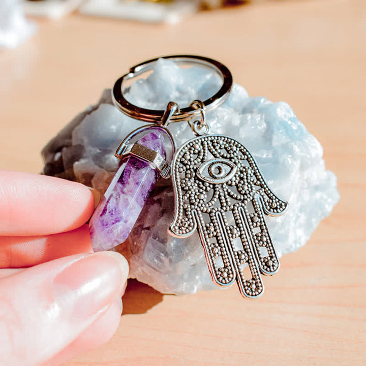 Olivenorma Inspiring Hamsa Hand Crystal Keychain - image 1