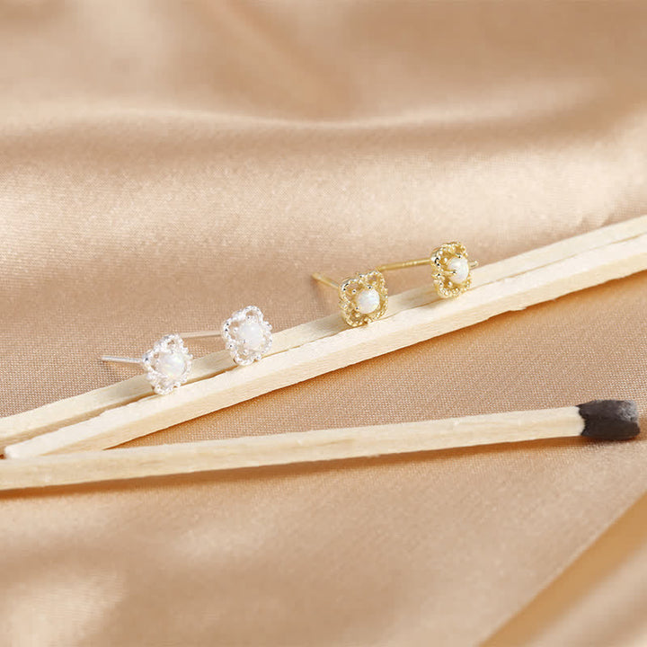 Olivenorma Delicate Vintage Opal Rhombic Earrings