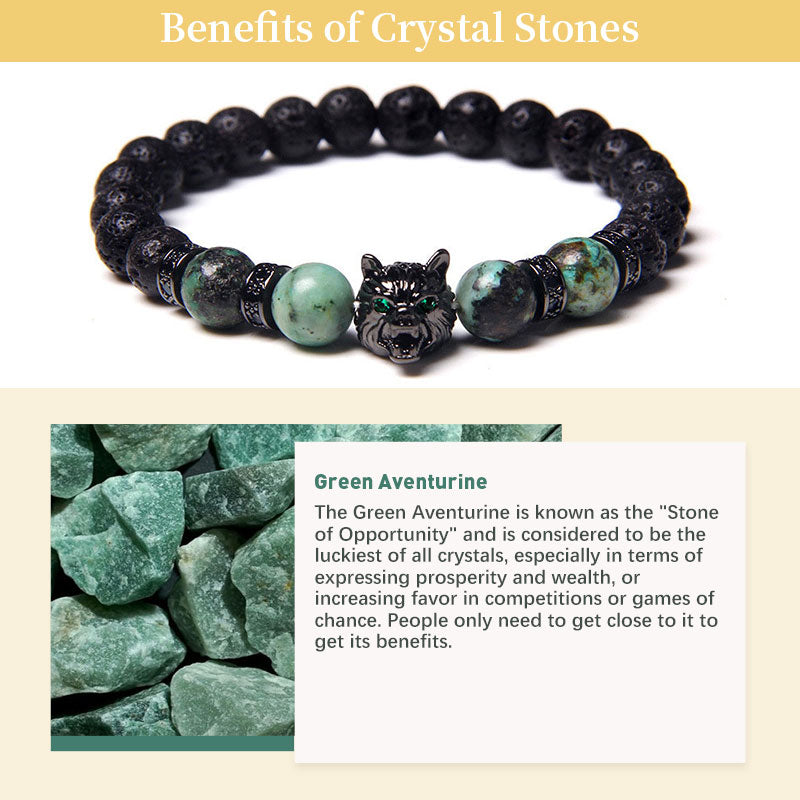 Olivenorma Green Aventurine Wolf Bracelet