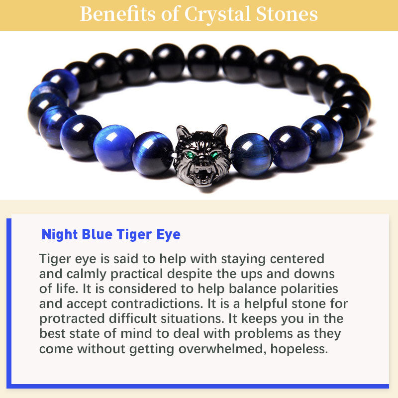 Olivenorma Night Blue Tiger Eye Wolf Bracelet - image 3