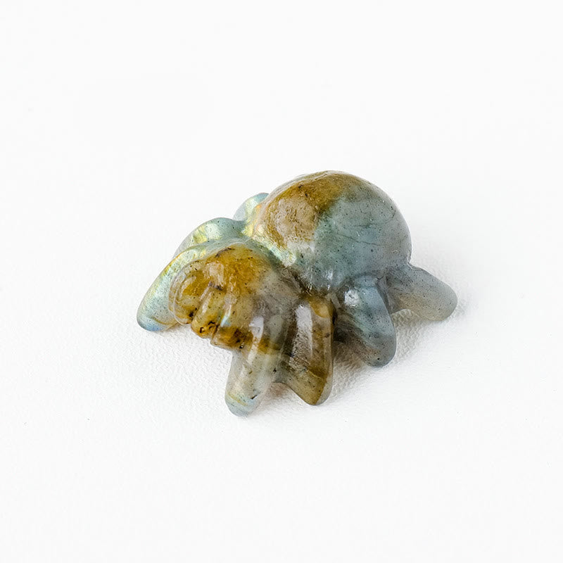 Olivenorma Natural Crystal Spider Carving Gemstone Decoration - Labradorite - image 19