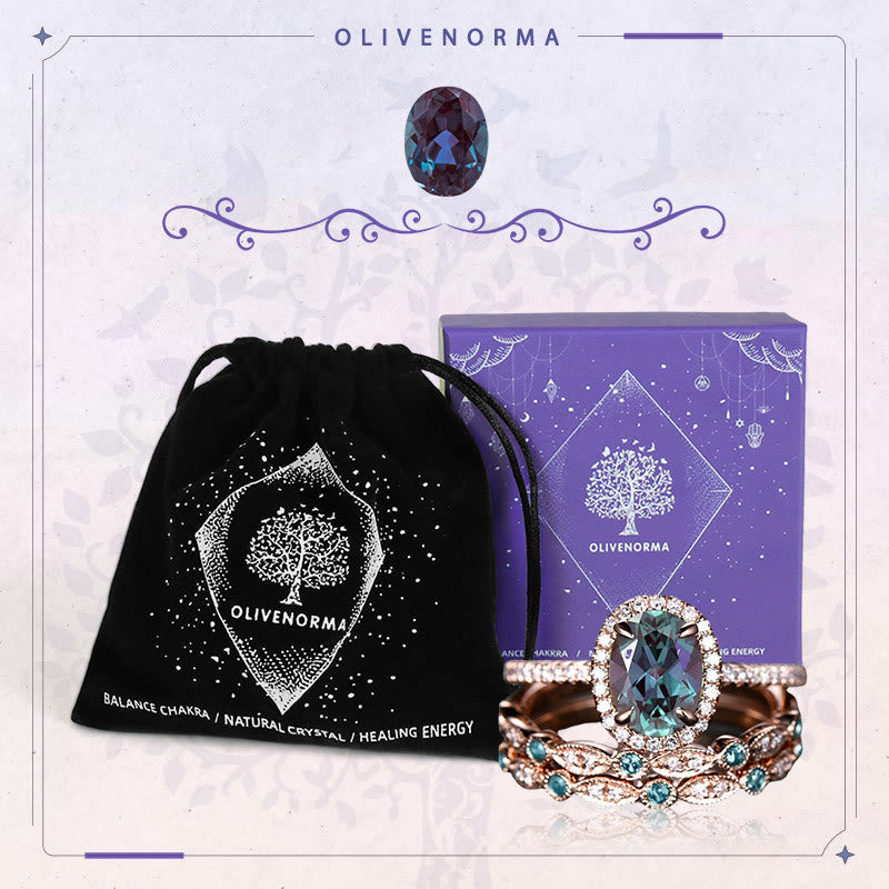 FREE Today: Alexandrite & Emerald 3 - piece Ring - image 3