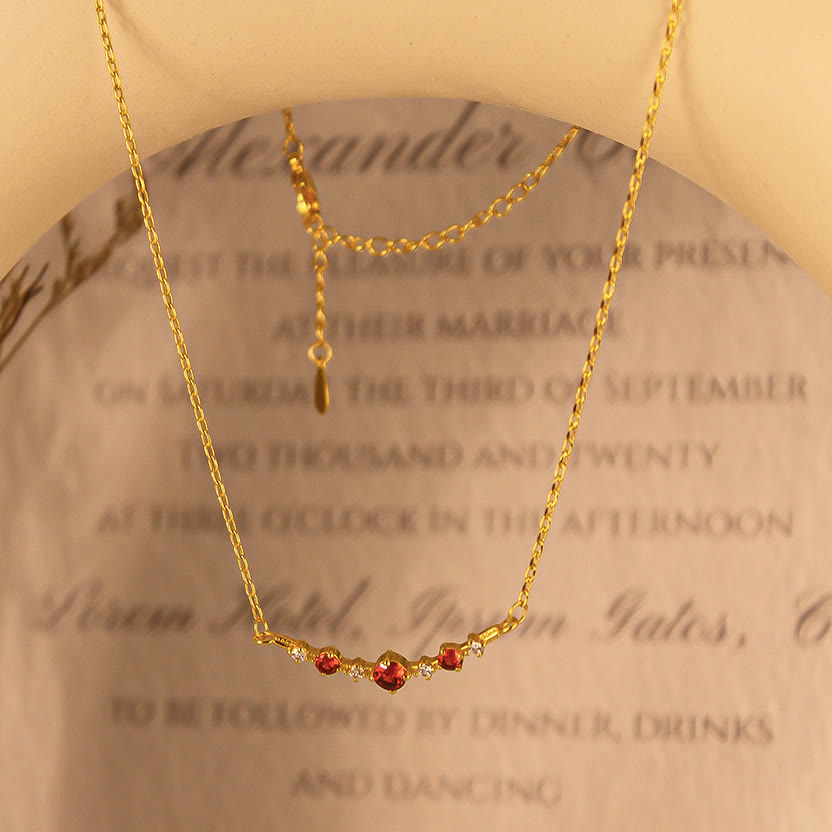 Olivenorma "Symbol of Independence" Garnet Diamond Necklace