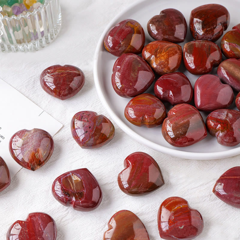 Olivenorma Red Agate Polished Play Stone Crystal Heart - image 2