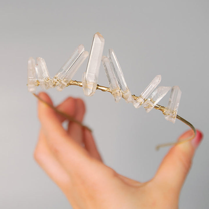 Olivenorma Clear Crystal Minimal Fairy Crystal Crown