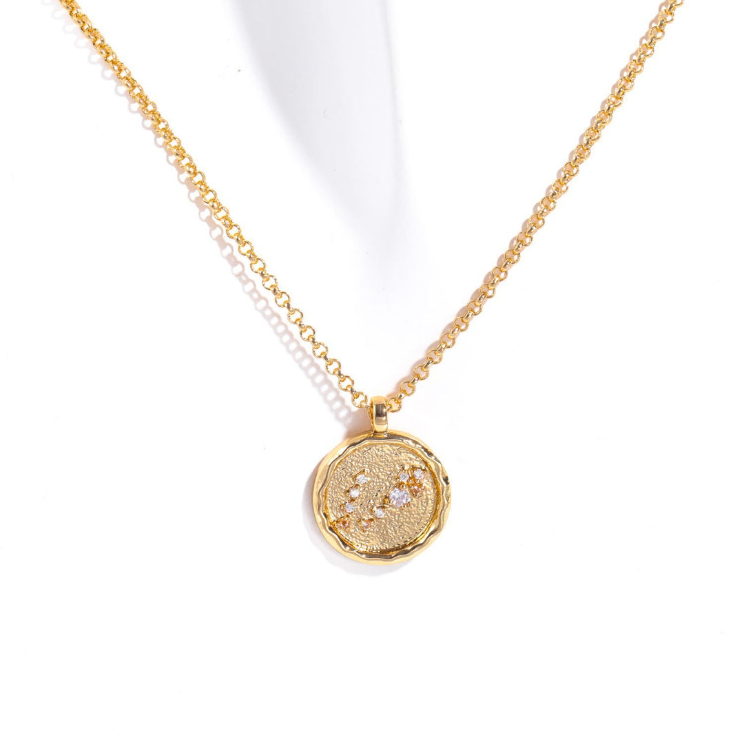 Olivenorma White Zircon Birthstone Zodiac Necklace