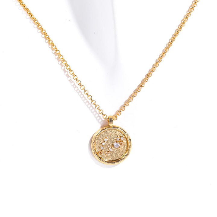 Olivenorma White Zircon Birthstone Zodiac Necklace