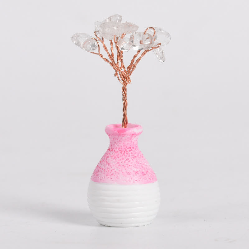 Olivenorma Crystal Tree of Life Pink Vase Gemstone Decoration - image 14