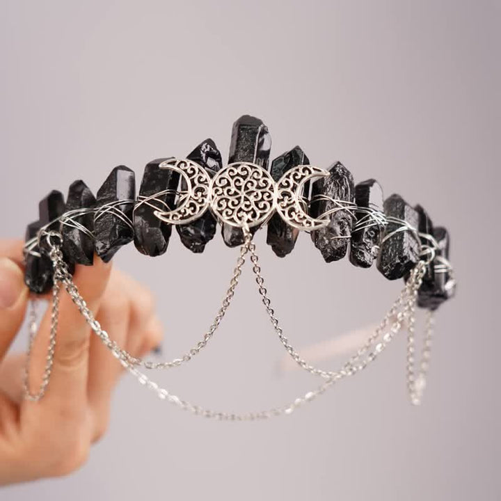 Olivenorma Cresent Moon Goddess Natural Crystal Crown