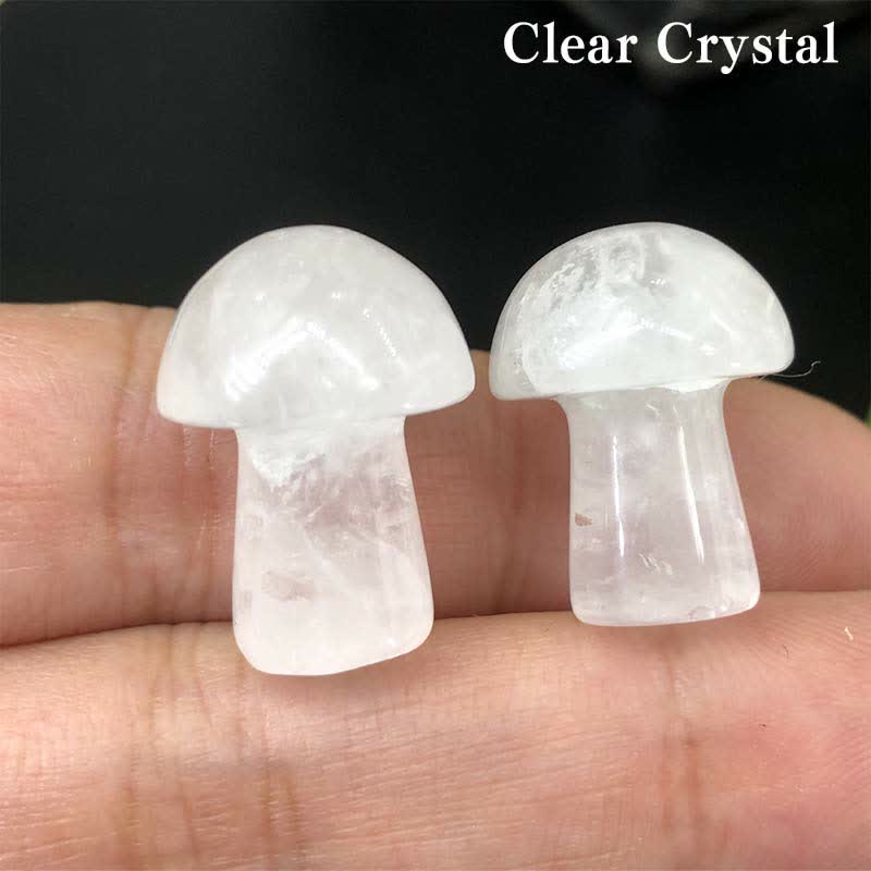 Olivenorma Natural Crystal Mini Mushroom Decoration  - Clear Crystal - image 9