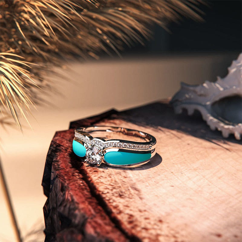 FREE Today: Blue Lagoon Turquoise 2 Piece Ring - image 4