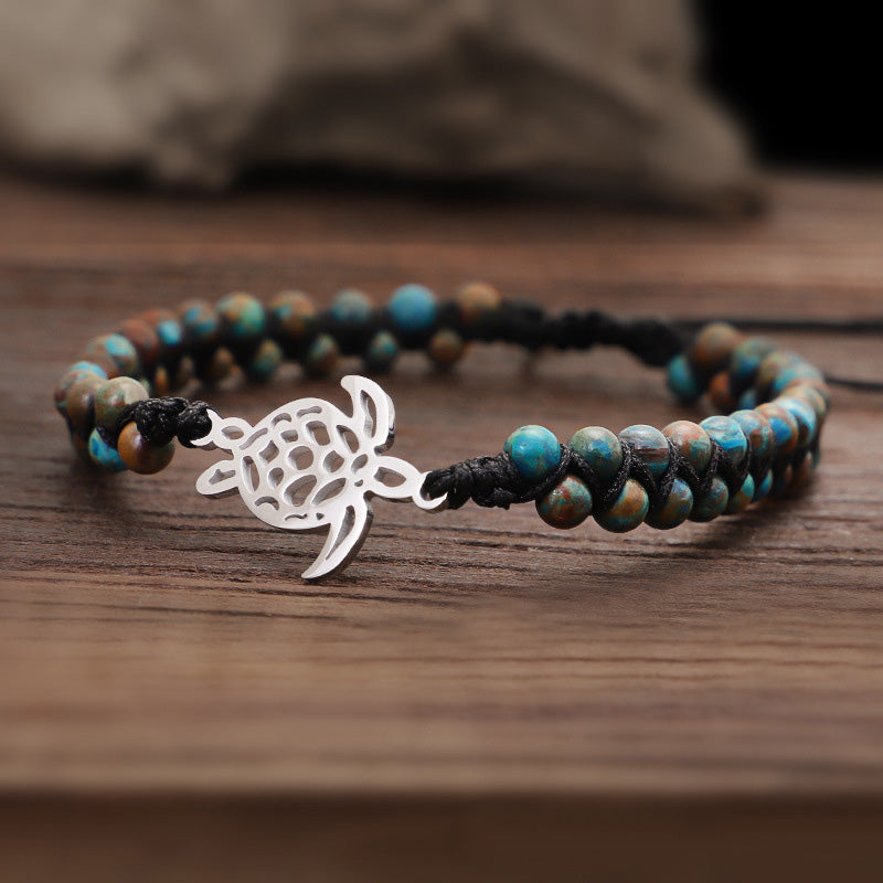 Natural Stone Turtle Bracelet