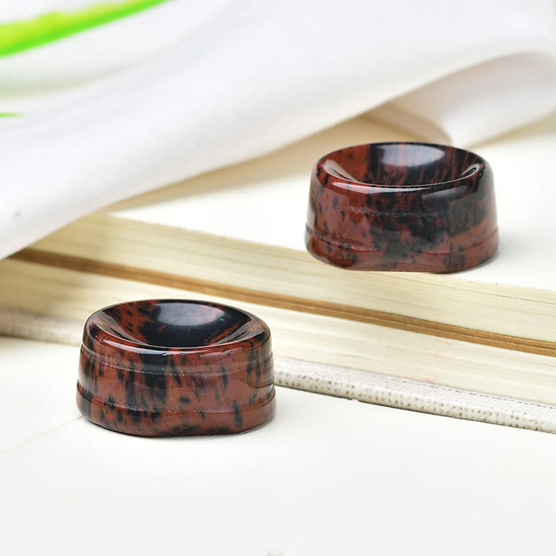 Olivenorma Natural Mineral Crystal Base Round Ball Holder Gemstone Decoration - Red Obsidian - image 17