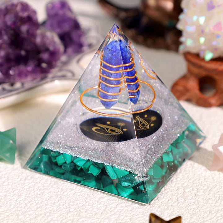 Olivenorma Lapis Lazuli Malachite Eye Of Horus Orgone Pyramid