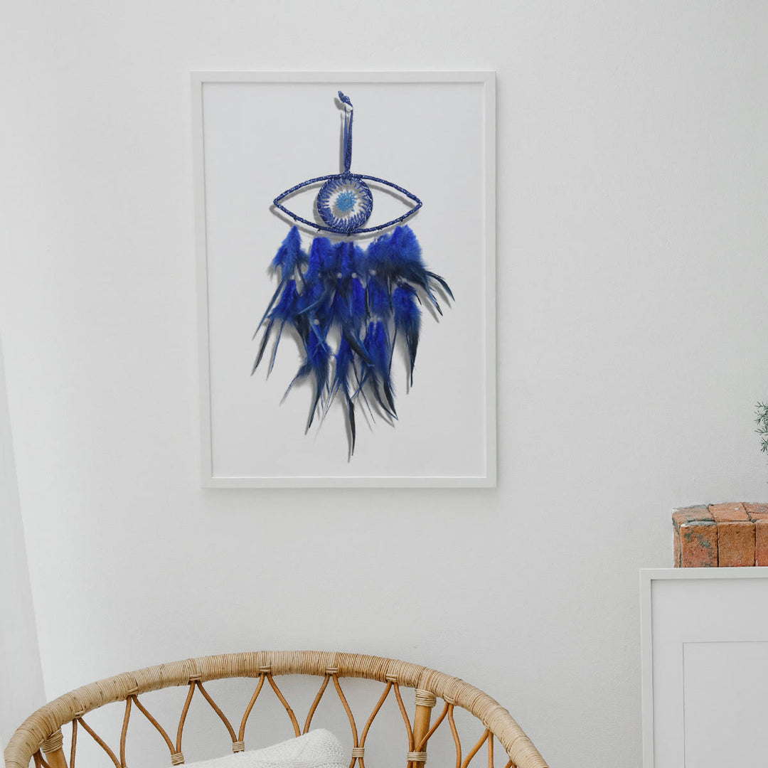 Olivenorma Blue Evil Eye Feather Dream Catcher