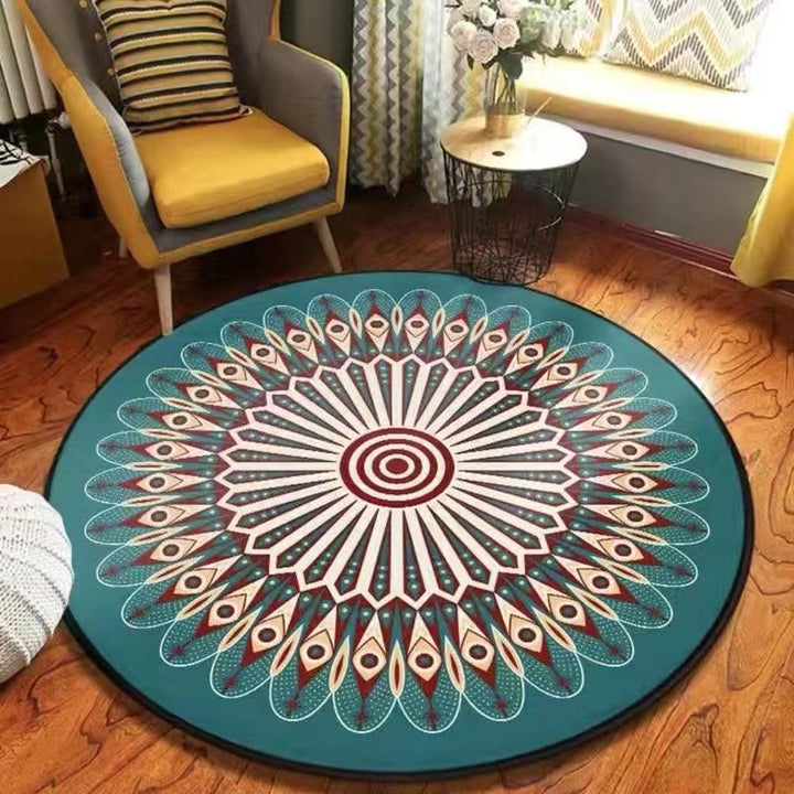 Olivenorma Mandala Round Area Rug Machine Washable Carpet - Mandala#6 - 140*140cm - Crystal Velvet - image 7