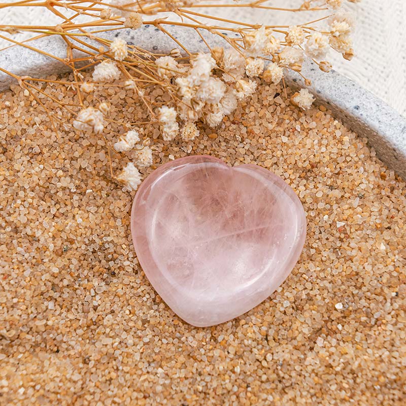 Olivenorma Rose Quartz Heart Worry Stone