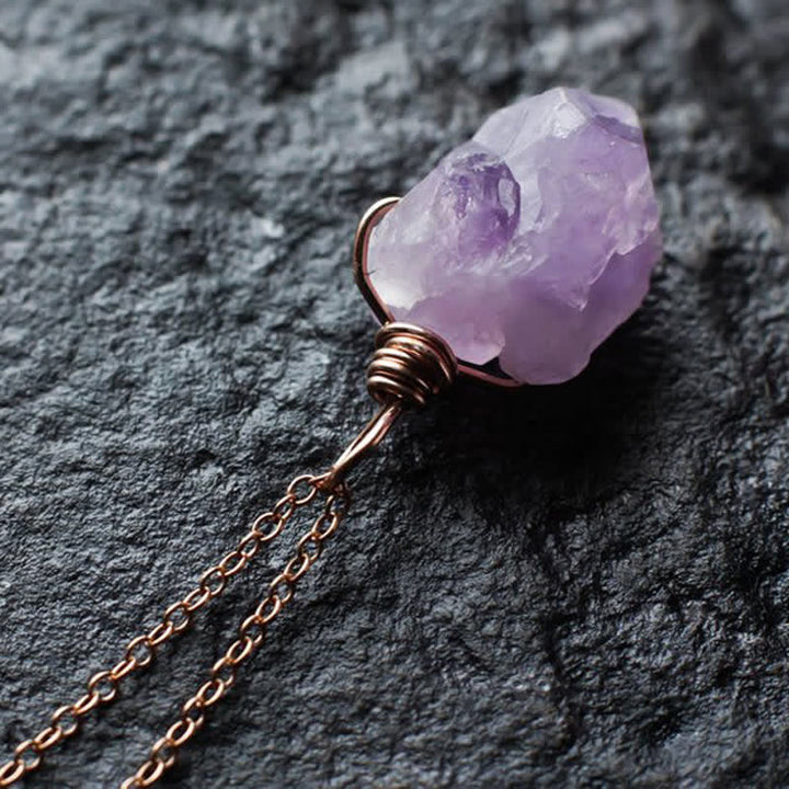 Olivenorma Delicate Amethyst Natural Crystal Necklace